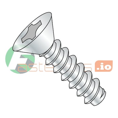 Newport Fasteners Thread Cutting Screw, #14 x 1 in, Zinc Plated Steel Flat Head Phillips Drive, 3000 PK 777242